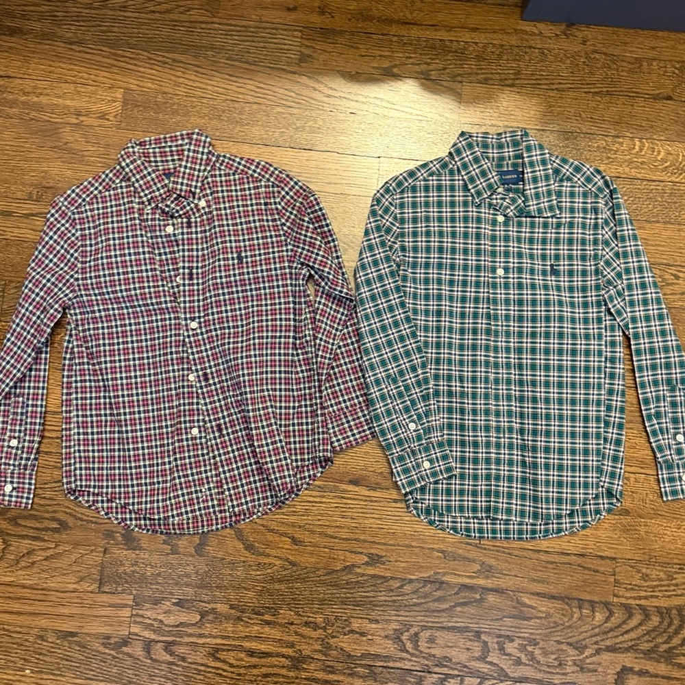 Polo by Ralph Lauren Kids Plaid Button-Down Shirts - Red and Green